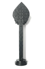 Natural Karungali Sastra Bandham Yantra Vel with Stand | Fine Carved Karungali Sasthira Pantham Vel | Pamban Swamigal Bandham Vel for Puja, Temple, Home & Spiritual Use | Handcrafted Sacred Ebony Wood Vel