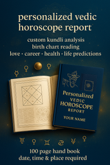 Personalized Vedic Horoscope Report | Custom Kundli Analysis | Birth Chart Reading | Love, Career, Health & Life Predictions | Hand Book| Date, Time & Place Required