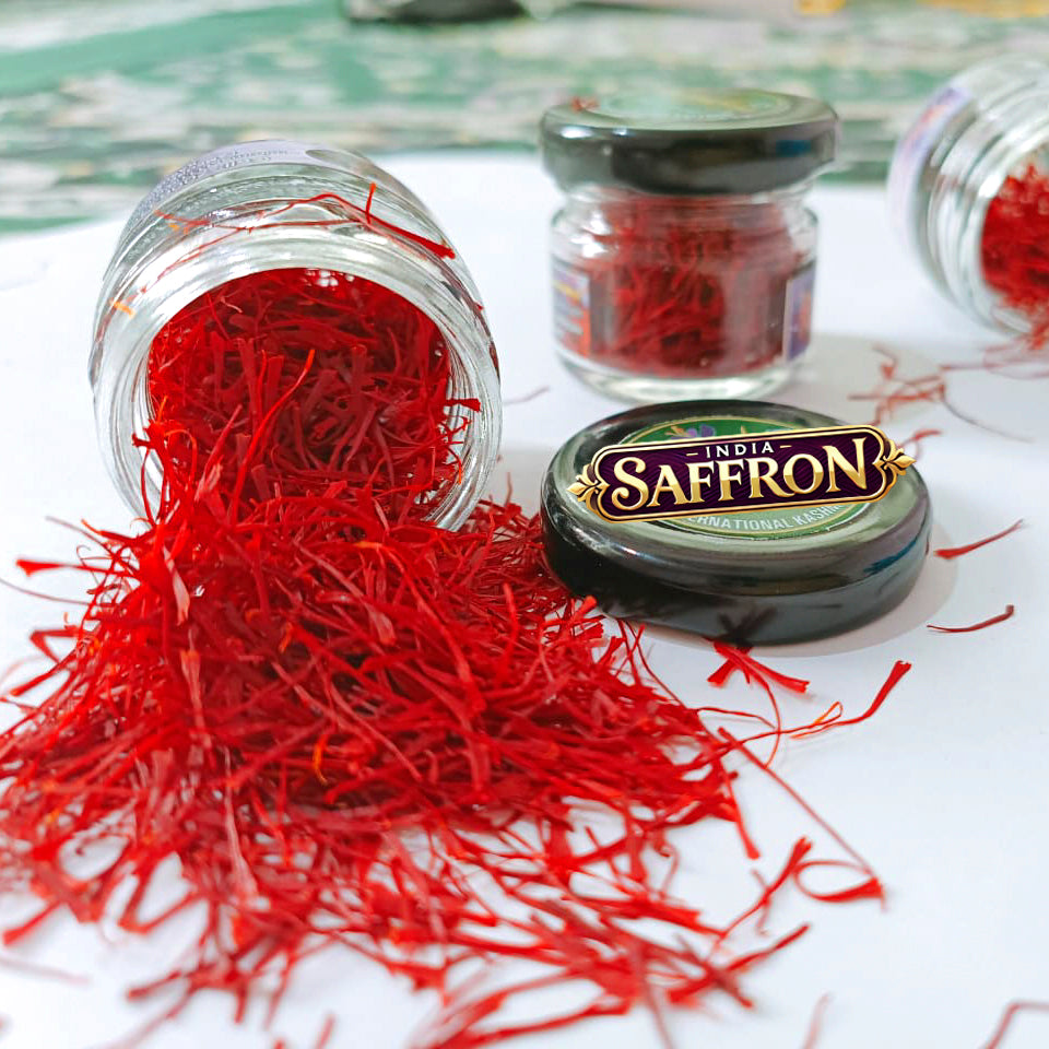 Krishnapath Premium Quality Kashmiri Saffron – 100% Pure & Authentic | Natural Mongra Kesar Threads for Cooking, Milk, Sweets, Puja & Gifting Main image