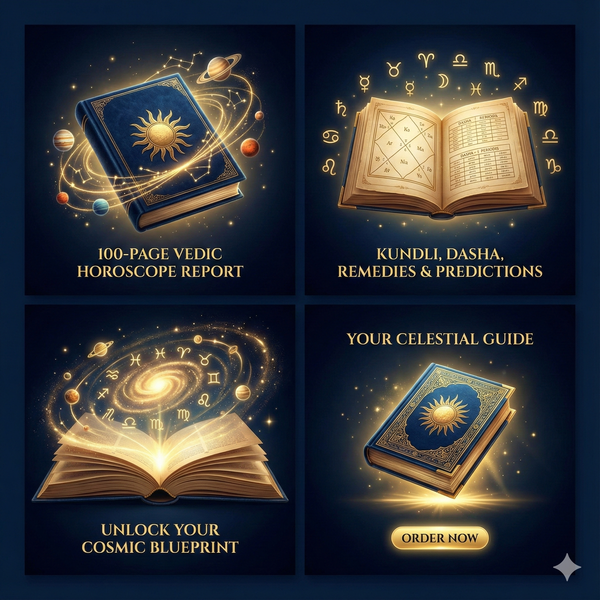 Personalized Vedic Horoscope Report | Custom Kundli Analysis | Birth Chart Reading | Love, Career, Health & Life Predictions | Hand Book| Date, Time & Place Required